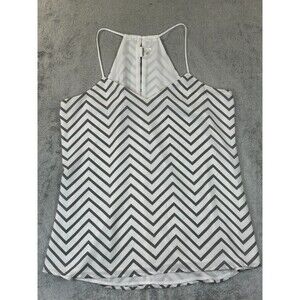 Express Women’s Halter Tank Top Black White Chevron Print Size M Medium